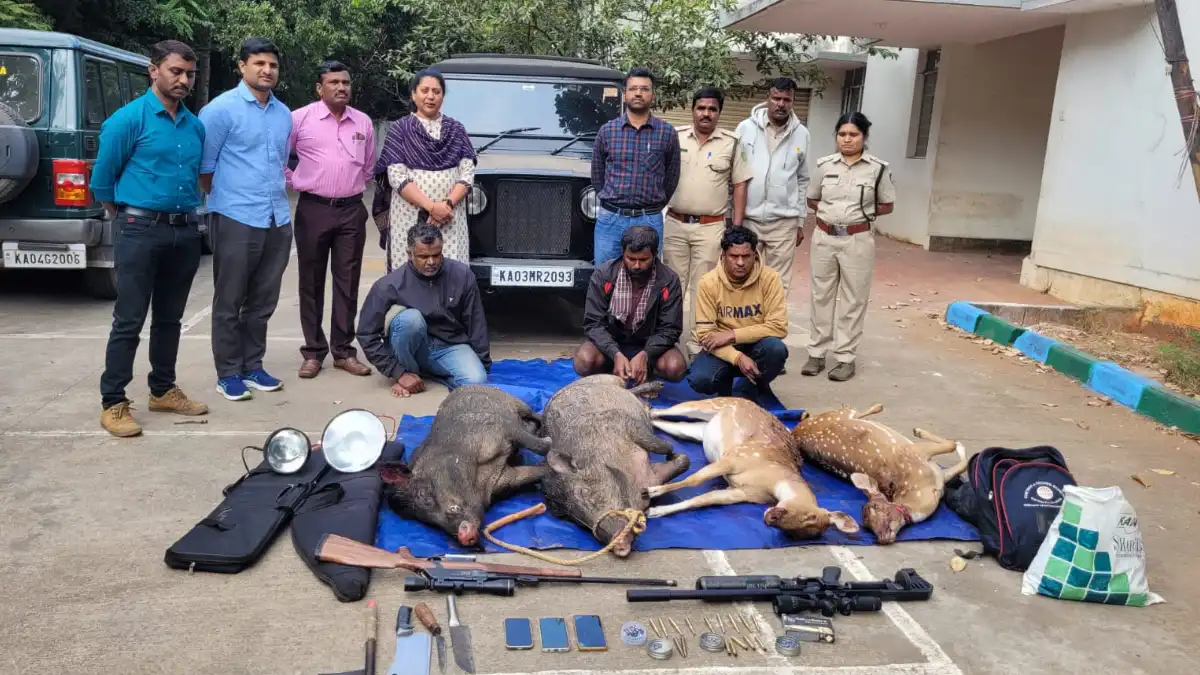 Hunting| ಜಿಂಕೆ, ಕಾಡು ಹಂದಿ ಬೇಟೆ.. ಥಾರ್ ಕಾರಿನಲ್ಲಿ ಸಾಗಿಸುತ್ತಿದ್ದ 3 ಆರೋಪಿಗಳ ಸೆರೆ