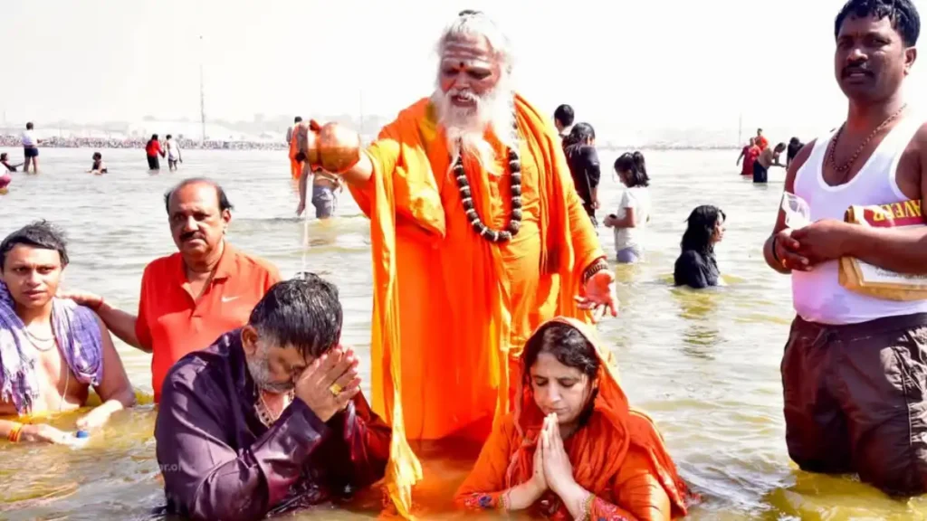 DCM DK Shivakumar couple at Kumbh Mela