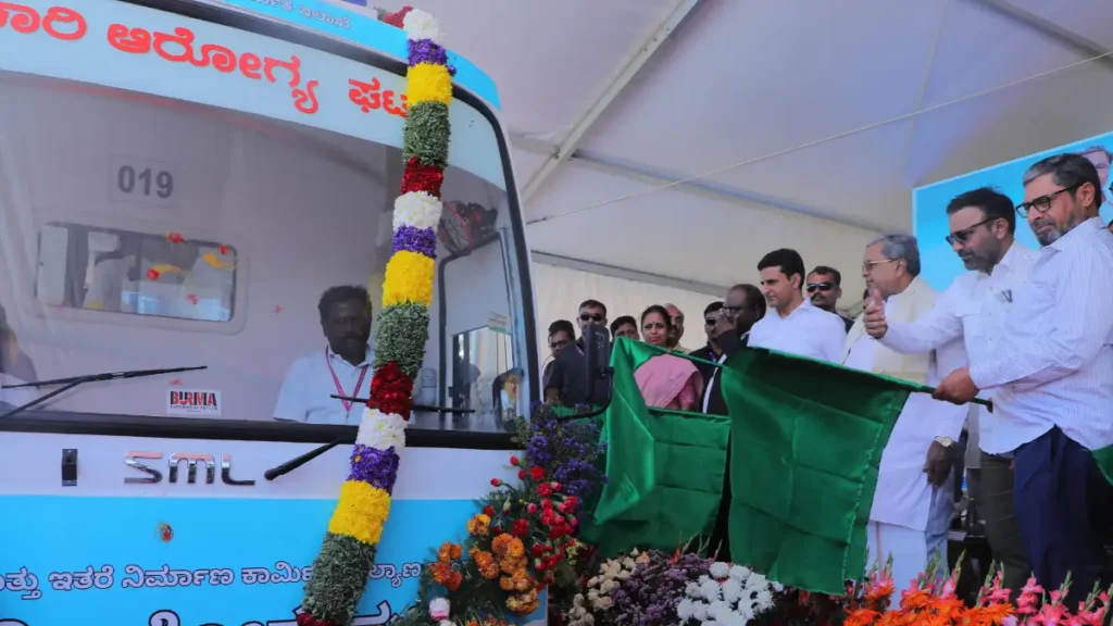 135 mobile hospital for construction workers.. Inauguration of CM